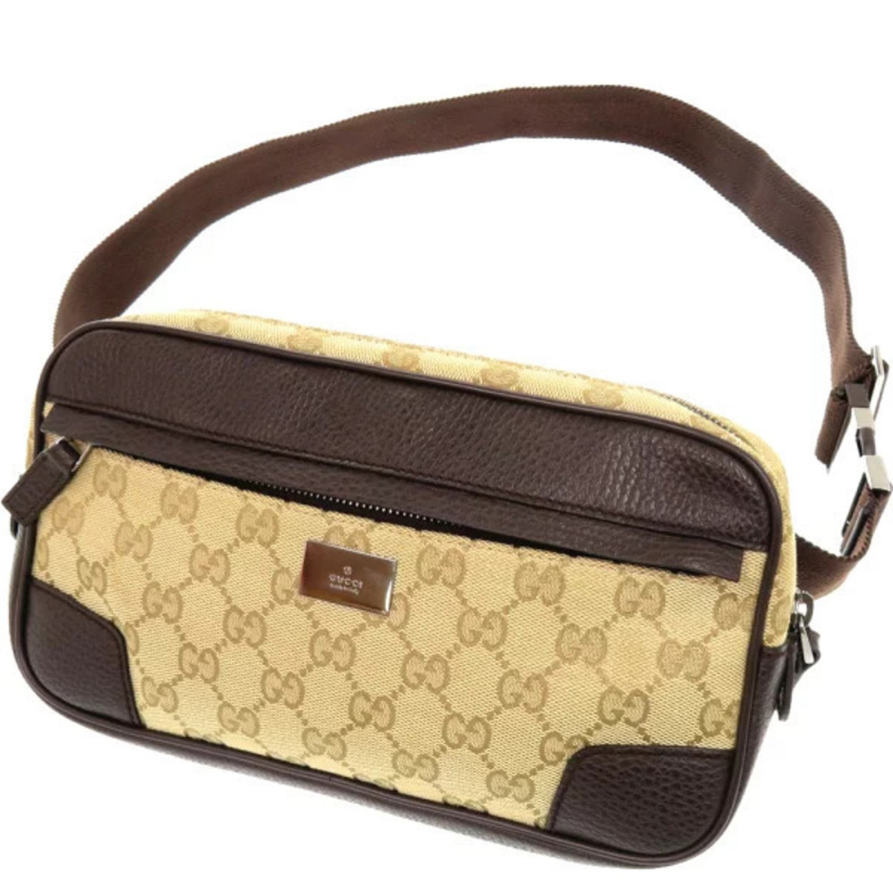 Gucci GG canvas Beige Cream brown body bag